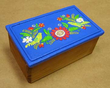 Decorative Wooden Boxes - Hand Painted Ceramic Lid